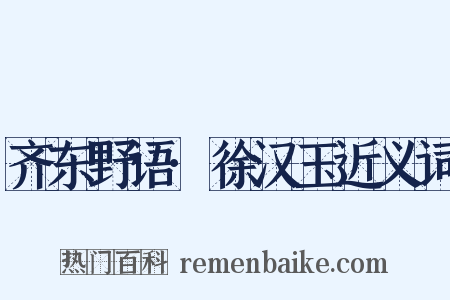 齐东野语·徐汉玉近义词是什么意思的图片